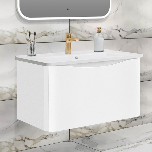 Тумба с раковиной Runo Тоскана 80 белая