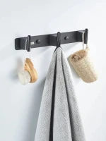 Крючки для ванной и кухни / планка с 3 крючками Shevanik SG5731H, черный Крючки для ванной и кухни / планка с 3 крючками Shevanik SG5731H, черный