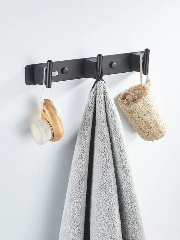 Крючки для ванной и кухни / планка с 3 крючками Shevanik SG5731H, черный