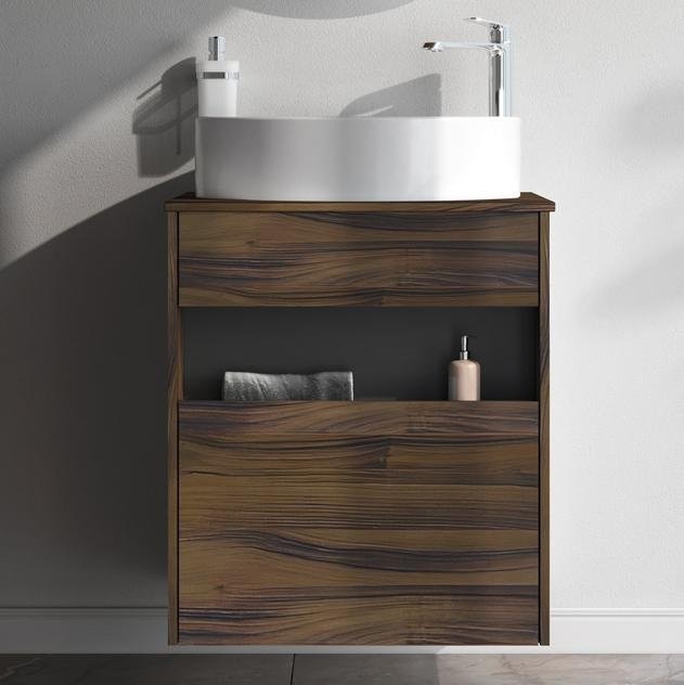 Тумба с раковиной AM.PM Func 60 дуб крафт, со столешницей, раковина M8FWCC20550WG