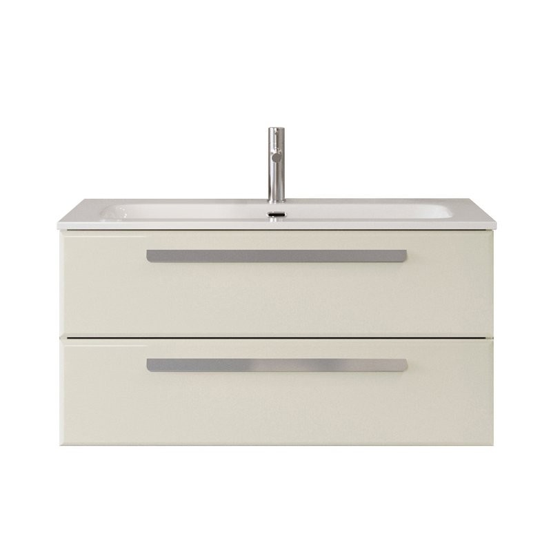 Тумба под раковину без столешницы Cezares Eco Cer-N 100 брашированная альпака, ручки серые