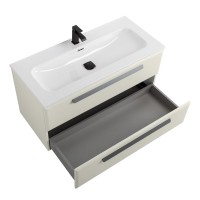 Тумба под раковину без столешницы Cezares Eco Cer-N 100 брашированная альпака, ручки серые