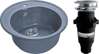 Комплект Мойка GranFest Rondo GF-R510 графит + Измельчитель Bone Crusher BC 810-SL Slim Line