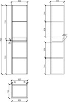 Шкаф пенал для ванной BelBagno Pietra 35, stone, универсальный