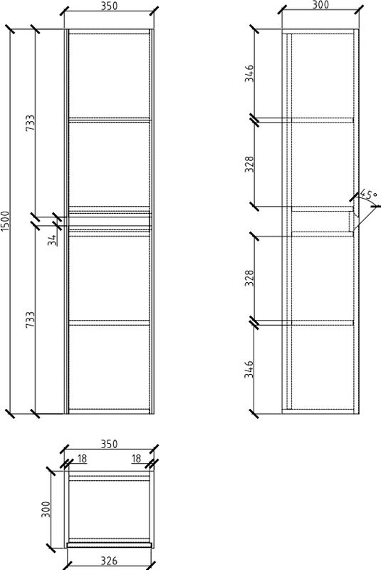 Шкаф пенал для ванной BelBagno Pietra 35, stone, универсальный