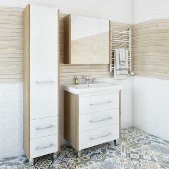 Мебель для ванной Sanflor Ларго 80, швейцарский вяз, белая