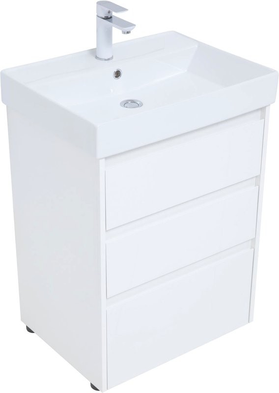 Мебель для ванной комнаты Aquanet Nova Lite 60 напольная, белая, 3 ящика