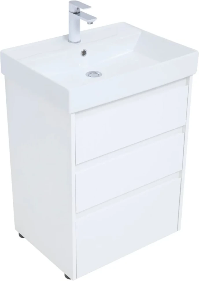 Мебель для ванной комнаты Aquanet Nova Lite 60 напольная, белая, 3 ящика