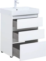 Мебель для ванной комнаты Aquanet Nova Lite 60 напольная, белая, 3 ящика