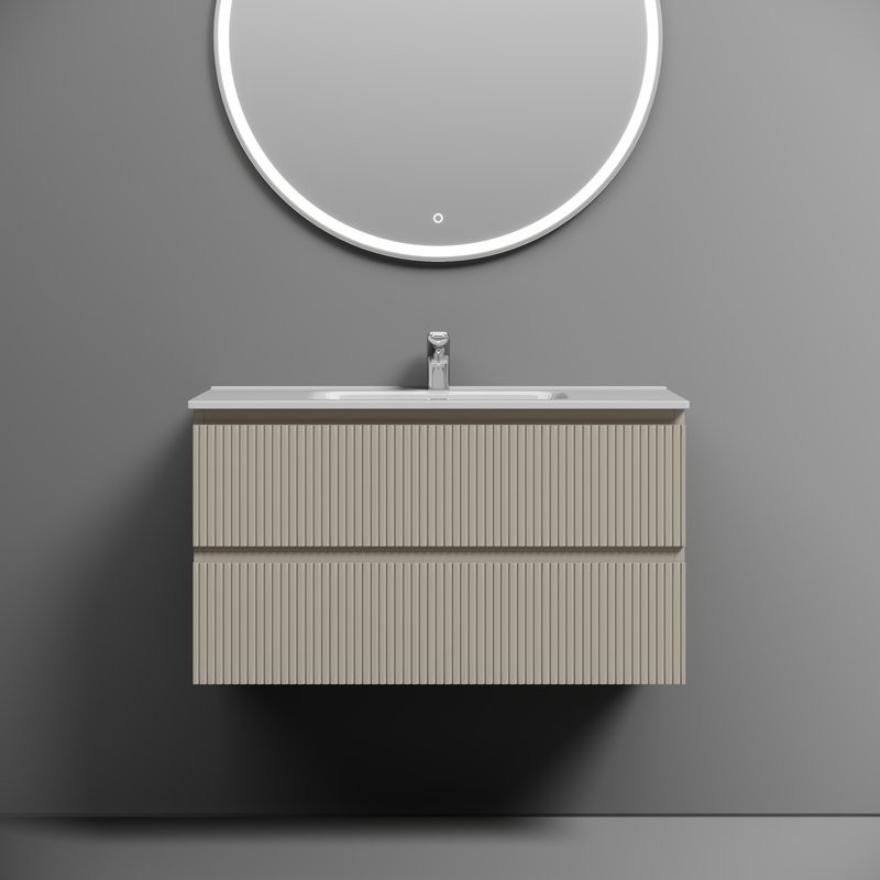 Тумба с раковиной Sancos Snob T 90 beige soft, раковина CN7002