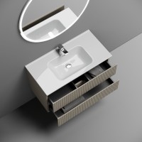 Тумба с раковиной Sancos Snob T 90 beige soft, раковина CN7002