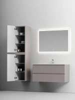 Шкаф пенал для ванной Sancos Snob T 35 см, универсальный, doha soft