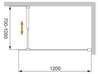 Душевая перегородка Cezares Liberta -L-1-120-C-NERO