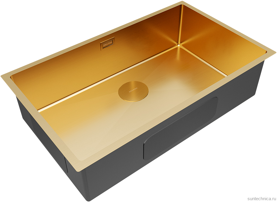 Комплект Мойка Paulmark Next PM217444-BG брашированное золото + Измельчитель Intenso