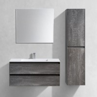 Тумба с раковиной Vincea Luka 100, 2 ящика, камень, с белой раковиной
