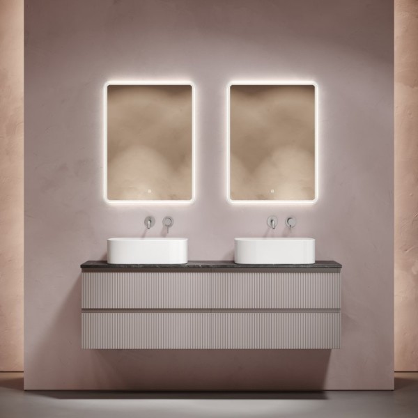 Мебель для ванной комнаты Sancos Snob T 160 doha soft, столешница черный мрамор TT160A1, раковина CN6052