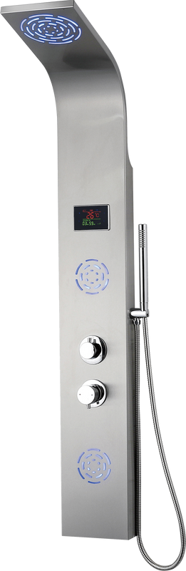 Душевая панель beWash BV4TMSP9776 с термостатическим смесителем, матовый хром