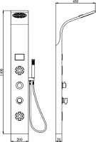 Душевая панель beWash BV4TMSP9776 с термостатическим смесителем, матовый хром