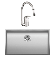 Комплект Мойка Blanco Claron 700-U матовая + Смеситель Grohe Euroeco