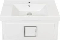 Тумба с раковиной La Fenice Cubo 80 белая, ручка черная