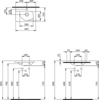 Раковина маленькая в туалет Berges Small 45x31 глянцевый белый