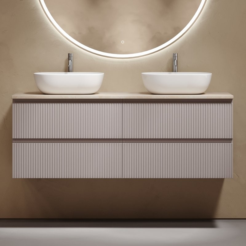 Тумба с раковиной Sancos Snob T 140 doha soft, столешница бежевая TT140A2X, раковина CN6009