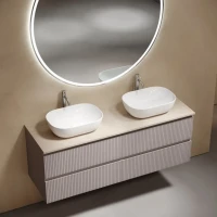 Тумба с раковиной Sancos Snob T 140 doha soft, столешница бежевая TT140A2X, раковина CN6009