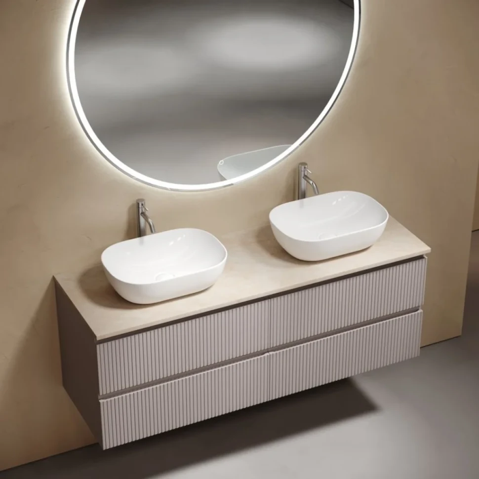 Тумба с раковиной Sancos Snob T 140 doha soft, столешница бежевая TT140A2X, раковина CN6009