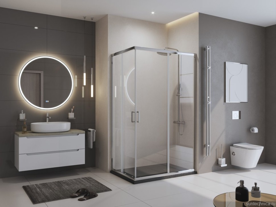 Поддон для душа BelBagno Uno AH 120х80, черный матовый, с сифоном