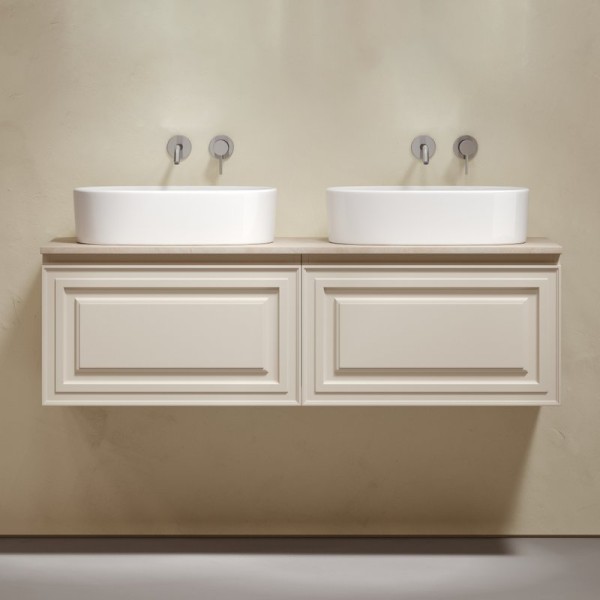 Тумба с раковиной Sancos Very 140 beige soft, столешница бежевая TT140A2, раковина CN6075