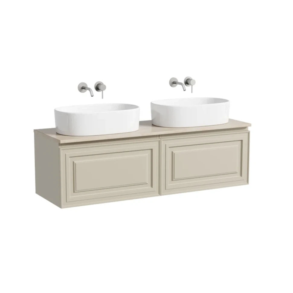 Тумба с раковиной Sancos Very 140 beige soft, столешница бежевая TT140A2, раковина CN6075