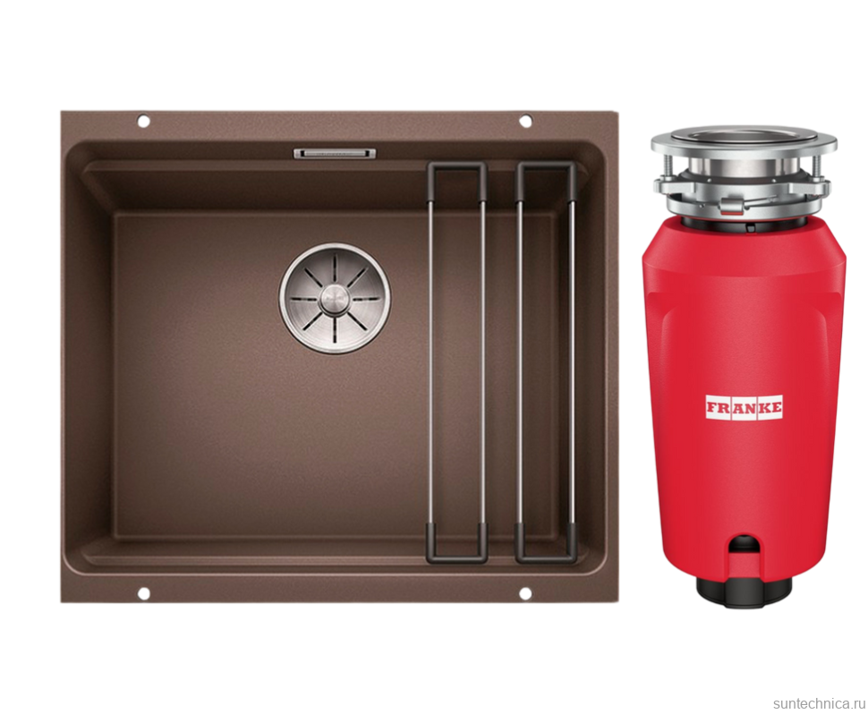 Комплект Мойка Blanco Etagon 500-U кофе + Измельчитель Franke