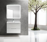 Мебель для ванной комнаты BelBagno Vittoria 80 подвесная, bianco lucido,белая глянцевая раковина
