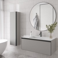 Тумба с раковиной Armadi Art Quatro 1 100 luna, профиль anthracite, с раковиной white