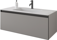 Тумба с раковиной Armadi Art Quatro 1 100 luna, профиль anthracite, с раковиной white