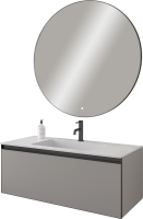 Тумба с раковиной Armadi Art Quatro 1 100 luna, профиль anthracite, с раковиной white