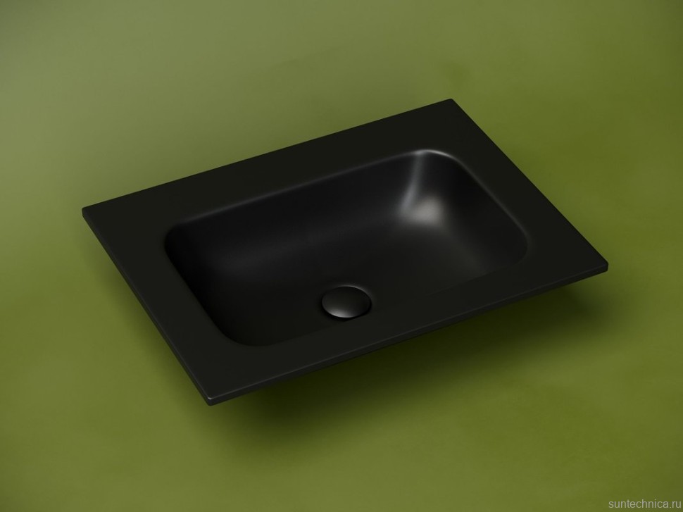 Накладная раковина Ceramicanova Grace прямоугольная без отверстия под смеситель черная матовая 61 см CN7011MBwx