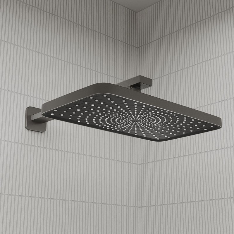 Душевая система скрытого монтажа с тропическим и ручным душем, матовый графит, IDDIS, Parker, PARGM02i67