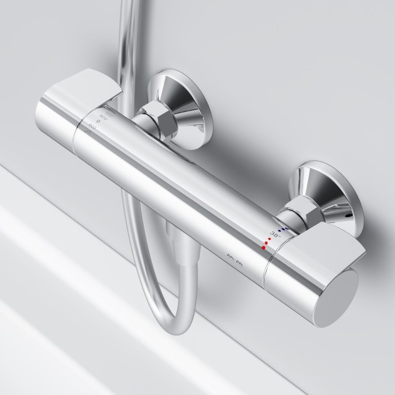 Душевой комплект Термостат AM.PM X-Joy F85A40000, для душа + Стойка Like