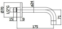 Излив Paffoni Light ZBOC139HG для ванны, медовое золото