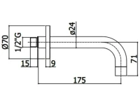 Излив Paffoni Light ZBOC139HG для ванны, медовое золото