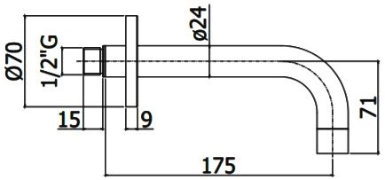 Излив Paffoni Light ZBOC139HG для ванны, медовое золото