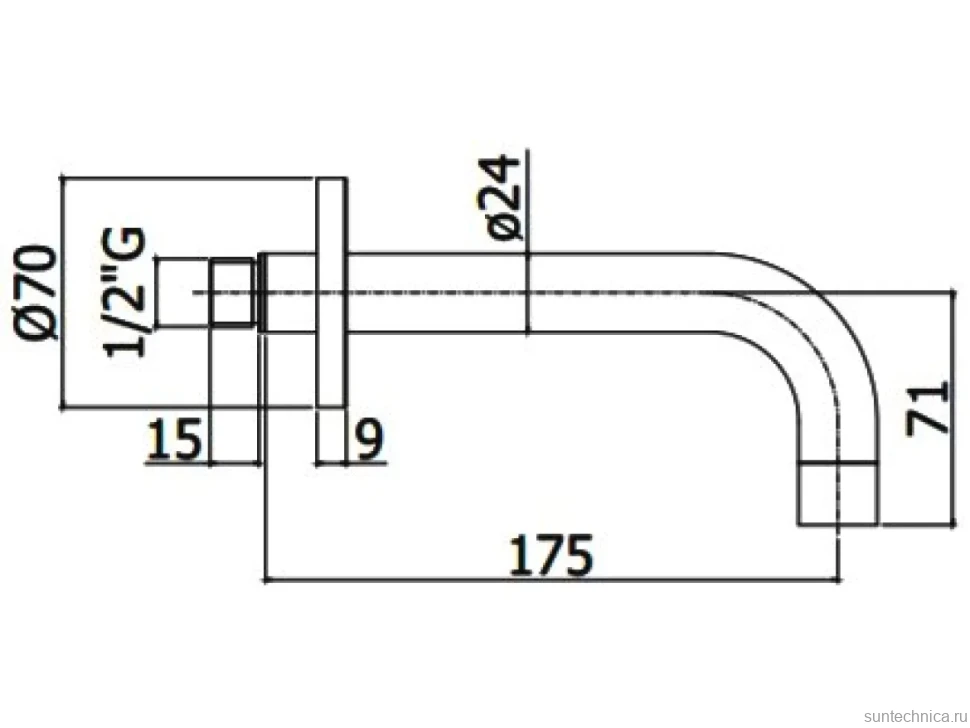 Излив Paffoni Light ZBOC139HG для ванны, медовое золото