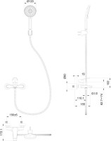 Смеситель для ванны с душем Wonzon & Woghand WW-A30891-MB матовый черный