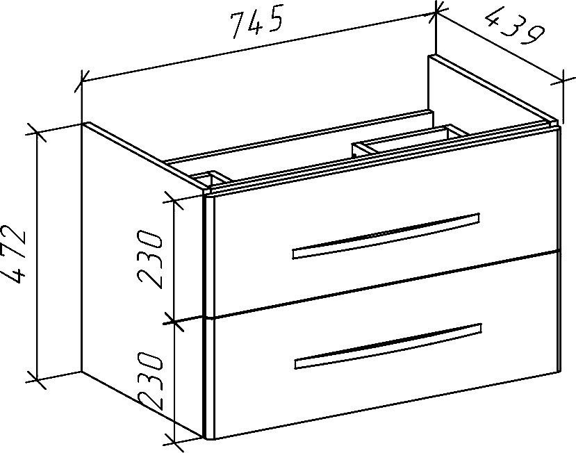 Тумба с раковиной Bellezza Рокко 80 подвесная, бежевая