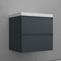 Тумба с раковиной Style Line Манхэттен 60 подвесная, графит, раковина Andrea Classic 60