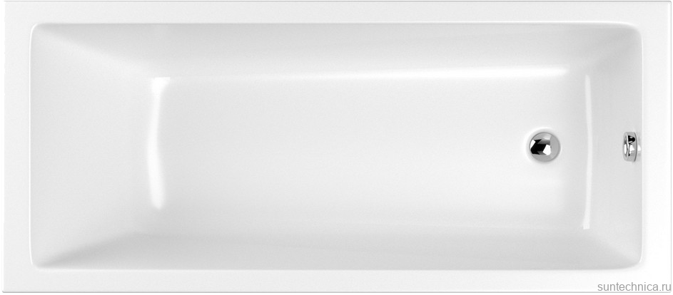 Акриловая ванна WHITECROSS Wave Slim 130x70 см, встраиваемая, белый глянец, на ножках