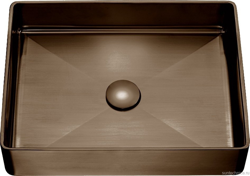 Накладная раковина AltroBagno Accordo 001012 BrAn 50 состаренная бронза, прямоугольная, нержавеющая сталь