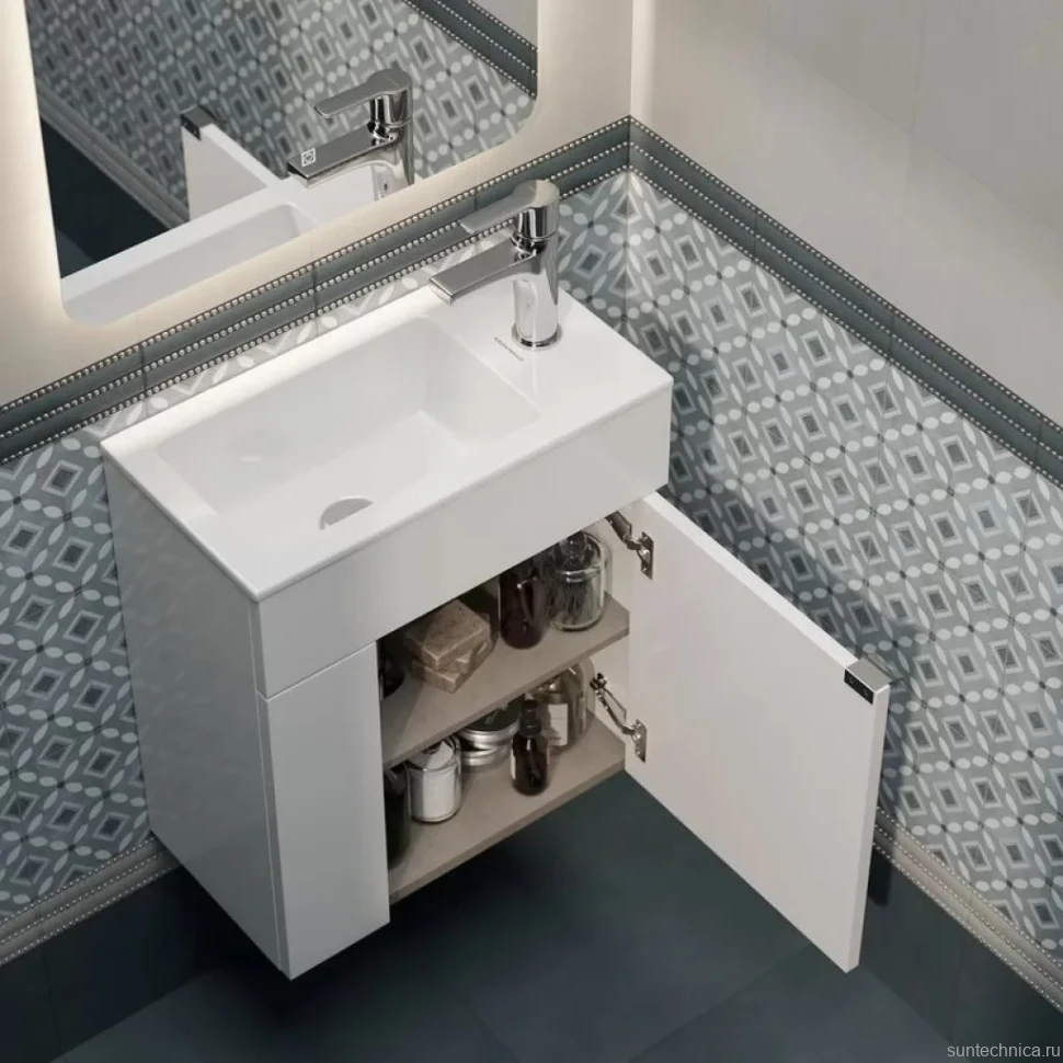 Тумба с раковиной KERAMA MARAZZI 50 белая глянцевая