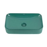 Накладная раковина Abber Rechteck AC2204MBG 61 матовая зеленая, прямоугольная, фаянс
